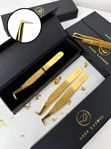 ALICE 24K GOLD - Volumen Wimpernpinzette Fiber Tip