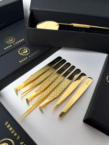 MILA 24K GOLD Gebogene Isolations Wimpernpinzette