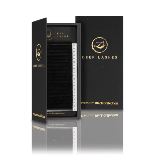 20 Reihen - Schwarze Wimpernextensions - Premium Black Collection