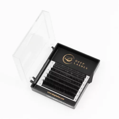 7 Reihen - MIX • M-Biegung • 0.07 (6-12 mm) - Wimpernextensions - Premium Black Collection PROMOTION