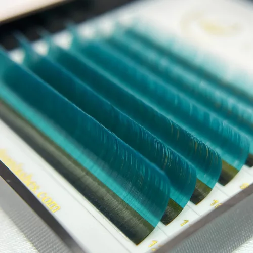 7 Reihen - MIX • Cyanblau • 0.07 (6-12 mm) - Farbige Wimpernextensions