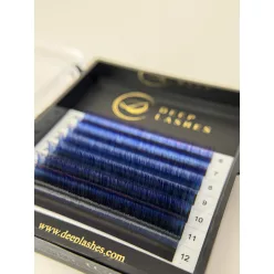   7 Reihen - MIX • Schwarz / Blau / Violett Tricolor • 0.07 (6-12 mm) - Farbige Wimpernextensions