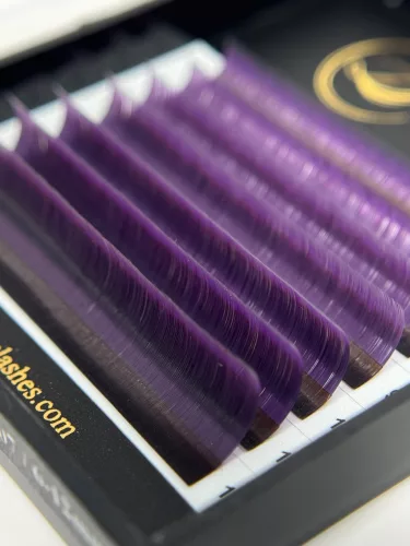 7 Reihen - MIX • Schwarz / Violett Ombre • 0.07 (6-12 mm) - Farbige Wimpernextensions