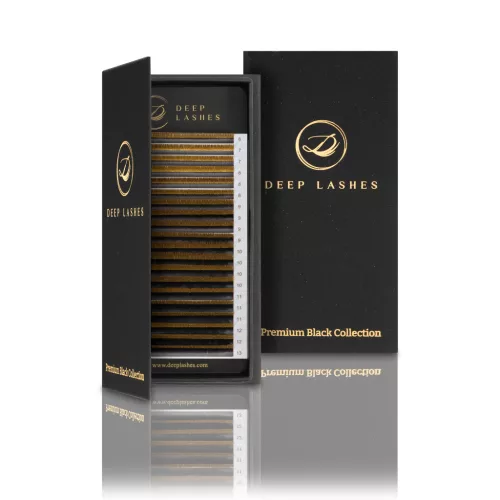 Glitzer-Gold - MIX • M-Biegung • 0.07 - Wimpernextensions - Limited Edition