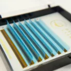 7 Reihen - MIX • Neonblau • M-Biegung • 0.07 (6-12 mm) - Farbige Wimpernextensions