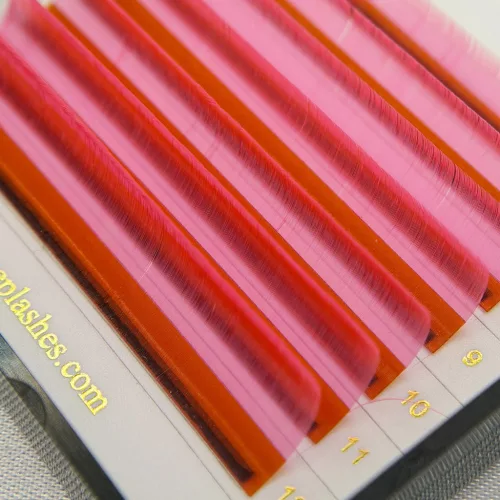 7 Reihen - MIX • Neonpink • 0.07 (6-12 mm) - Farbige Wimpernextensions