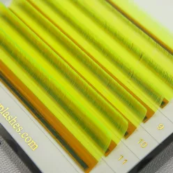   7 Reihen - MIX • Neongelb • 0.07 (6-12 mm) - Farbige Wimpernextensions