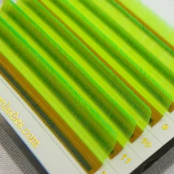   7 Reihen - MIX • Neongrün • 0.07 (6-12 mm) - Farbige Wimpernextensions