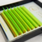 7 Reihen - MIX • Neongrün • 0.07 (6-12 mm) - Farbige Wimpernextensions
