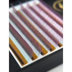   7 Reihen - MIX • Ozeanblau / Rosa Ombre • 0.07 (6-12 mm) - Farbige Wimpernextensions