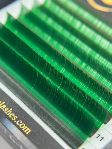 7 Reihen - MIX • Grün • 0.07 (6-12 mm) - Farbige Wimpernextensions
