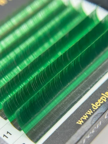 7 Reihen - MIX • Grün • 0.07 (6-12 mm) - Farbige Wimpernextensions