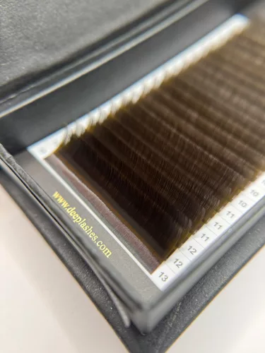 20 Reihen - MIX • Dunkelschokolade • CC Curl • 0.07 - Braun Wimpernextensions