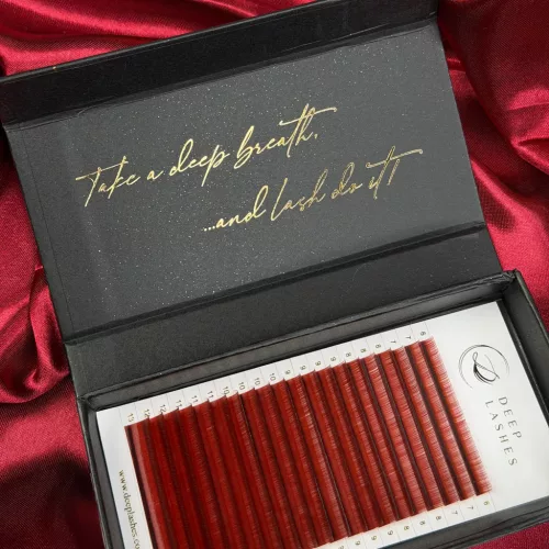 20 Reihen MIX • Bordeaux • C Curl • 0.07 Farbige Wimpernextensions